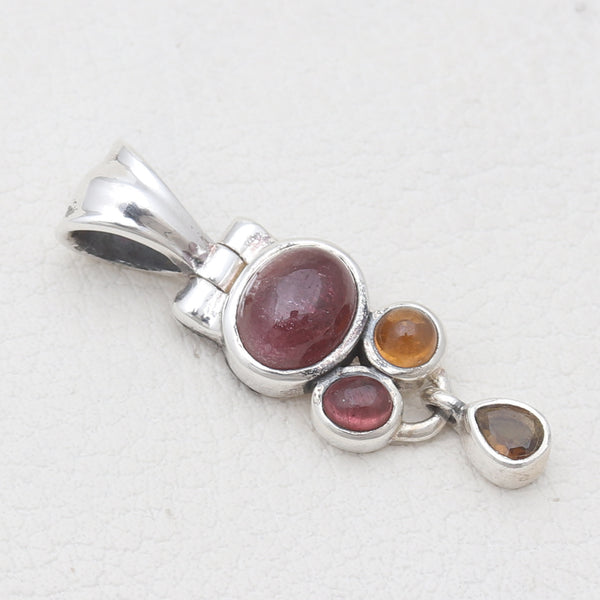 Multi Tourmaline Silver Pendants