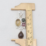 925 Sterling Silver Multi Tourmaline Pendants