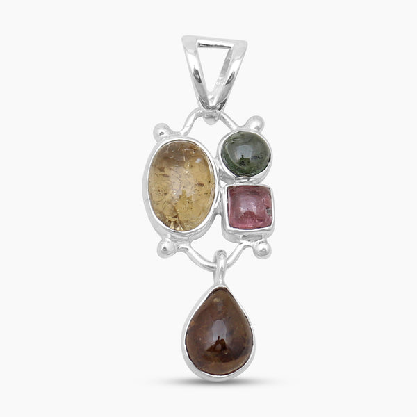 925 Sterling Silver Multi Tourmaline Pendants