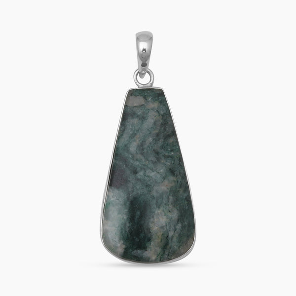 925 Sterling Silver Moss Agate Pendants