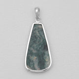 925 Sterling Silver Moss Agate Pendants