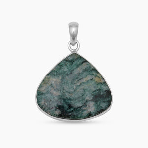 Moss Agate Silver Pendants