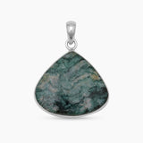Moss Agate Silver Pendants