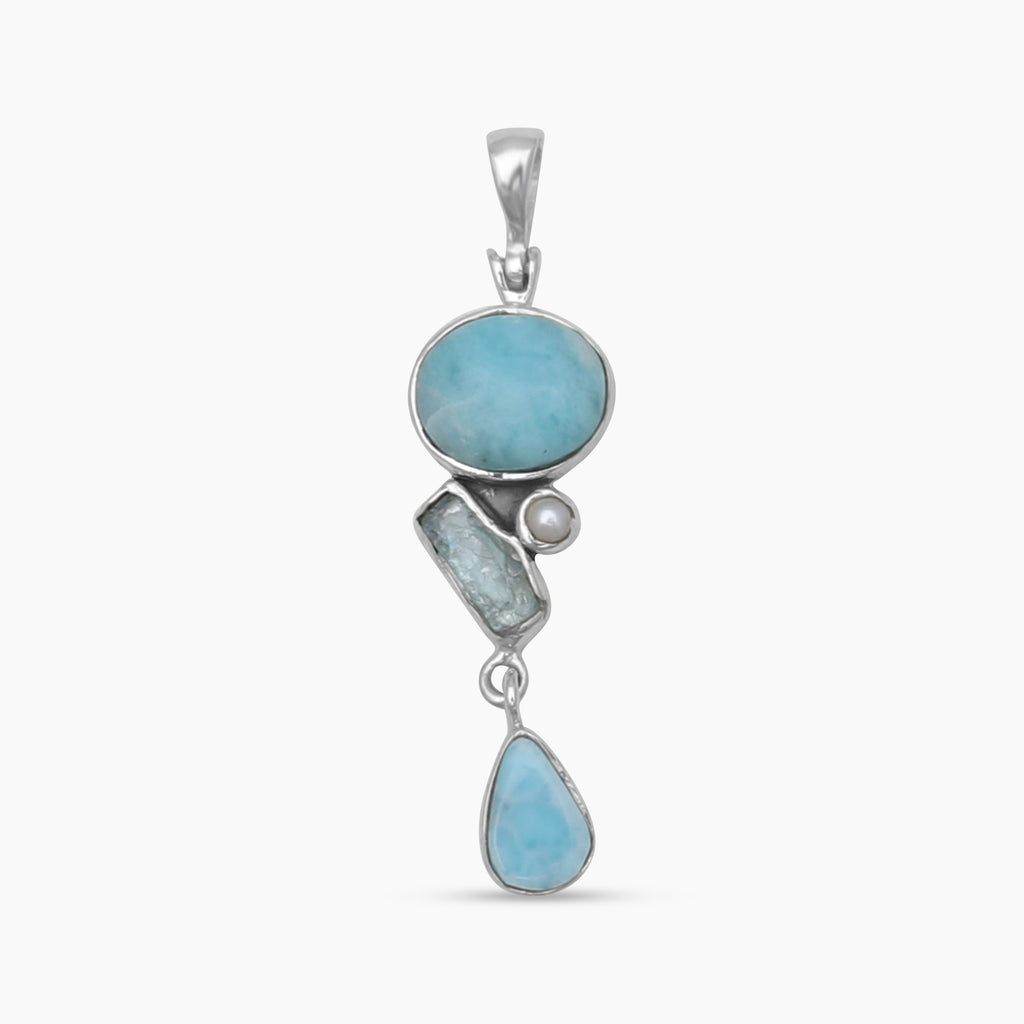 Larimar Silver Pendants