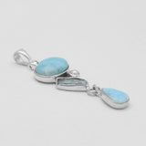 Larimar Silver Pendants
