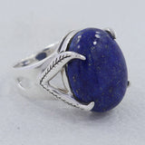 Natural Lapis Lazuli 925 Sterling Silver Ring