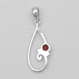 Garnet Silver Pendants