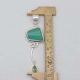 Green Chrysoprase & Peridot Silver Pendants