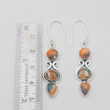 Turquoise Spiny Oyster Silver Earrings