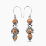 Turquoise Spiny Oyster Silver Earrings