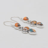 Turquoise Spiny Oyster Silver Earrings