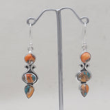 Turquoise Spiny Oyster Silver Earrings