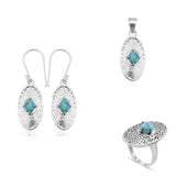 Mexican Turquoise 925 Sterling Silver Jewelry Set