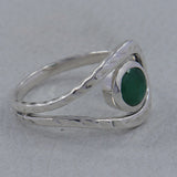 Natural Emerald Gemstone Sterling Silver Ring