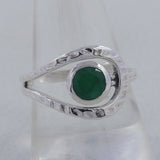 Natural Emerald Gemstone Sterling Silver Ring