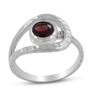 925 Sterling Silver Garnet Ring