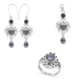 Dendritic Opal Silver Jewelry Set