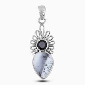 Dendritic Opal Silver Pendants