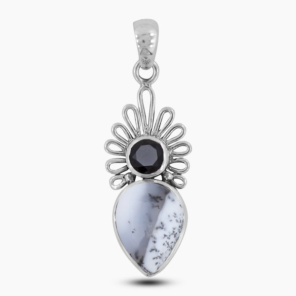Dendritic Opal Silver Pendants