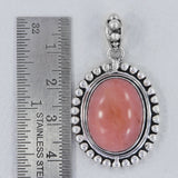 925 Sterling Silver Pink Opal Pendant