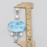 925 Sterling Silver Larimar Pendants