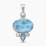 925 Sterling Silver Larimar Pendants