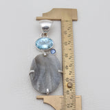 Chalcedony Druzy Silver Pendants