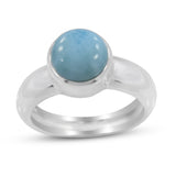 925 Sterling Silver Larimar Fine Ring