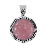 Pink Opal Gemstone Pendant 925 Sterling Silver