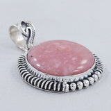 Pink Opal Gemstone Pendant 925 Sterling Silver