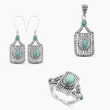 Green Opal Silver Jewelry Sets