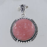 925 Sterling Silver Pink Opal Pendant