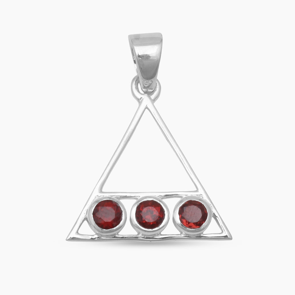 Garnet Silver Pendants