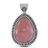 Pink Opal Gemstone Pendant 925 Sterling Silver