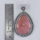 Pink Opal Gemstone Pendant 925 Sterling Silver