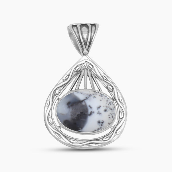 Dendritic Opal Silver Pendants