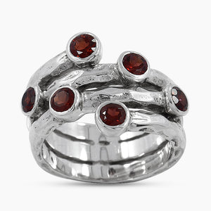 925 Sterling Silver Garnet Rings