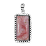 925 Sterling Silver Pink Opal Pendant