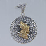 Gold Plated Meteorite Silver Pendant