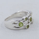 Natural Peridot Gemstone 925 Sterling Silver Ring