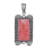 Pink Opal Gemstone Pendant 925 Sterling Silver