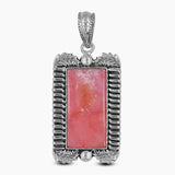 925 Sterling Silver Pink Opal Pendant