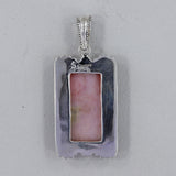 Pink Opal Gemstone Pendant 925 Sterling Silver