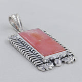 Pink Opal Gemstone Pendant 925 Sterling Silver