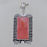 Pink Opal Gemstone Pendant 925 Sterling Silver