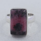 Rhodonite Gemstone 925 Sterling Silver Ring