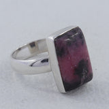 Rhodonite Gemstone 925 Sterling Silver Ring