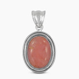 925 Sterling Silver Pink Opal Pendant