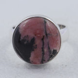 Rhodonite Gemstone 925 Sterling Silver Ring