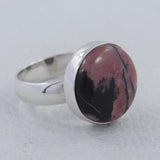 Rhodonite Gemstone 925 Sterling Silver Ring